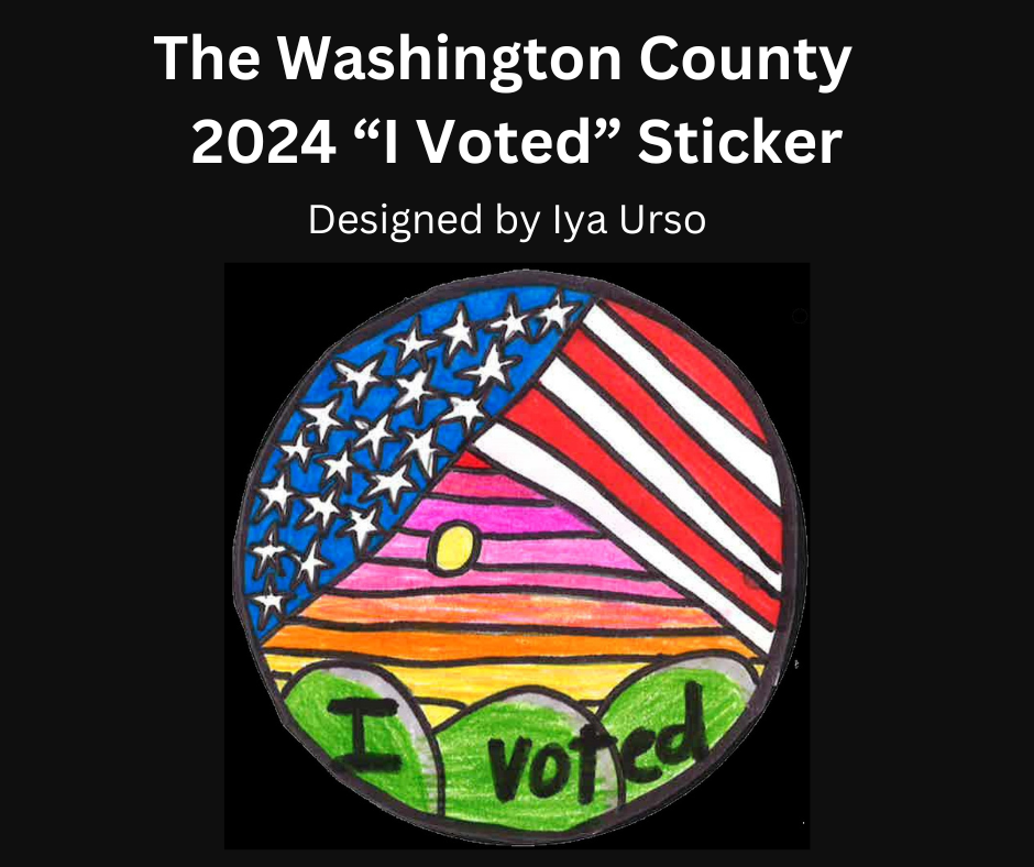 Washington County 2024 'I Voted' Sticker designed by Iya Urso