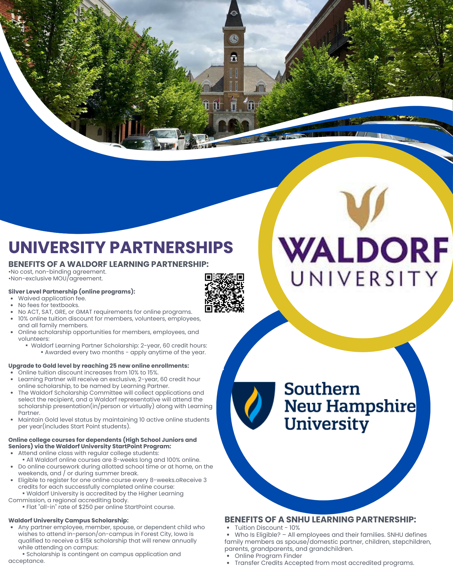 University partnership page